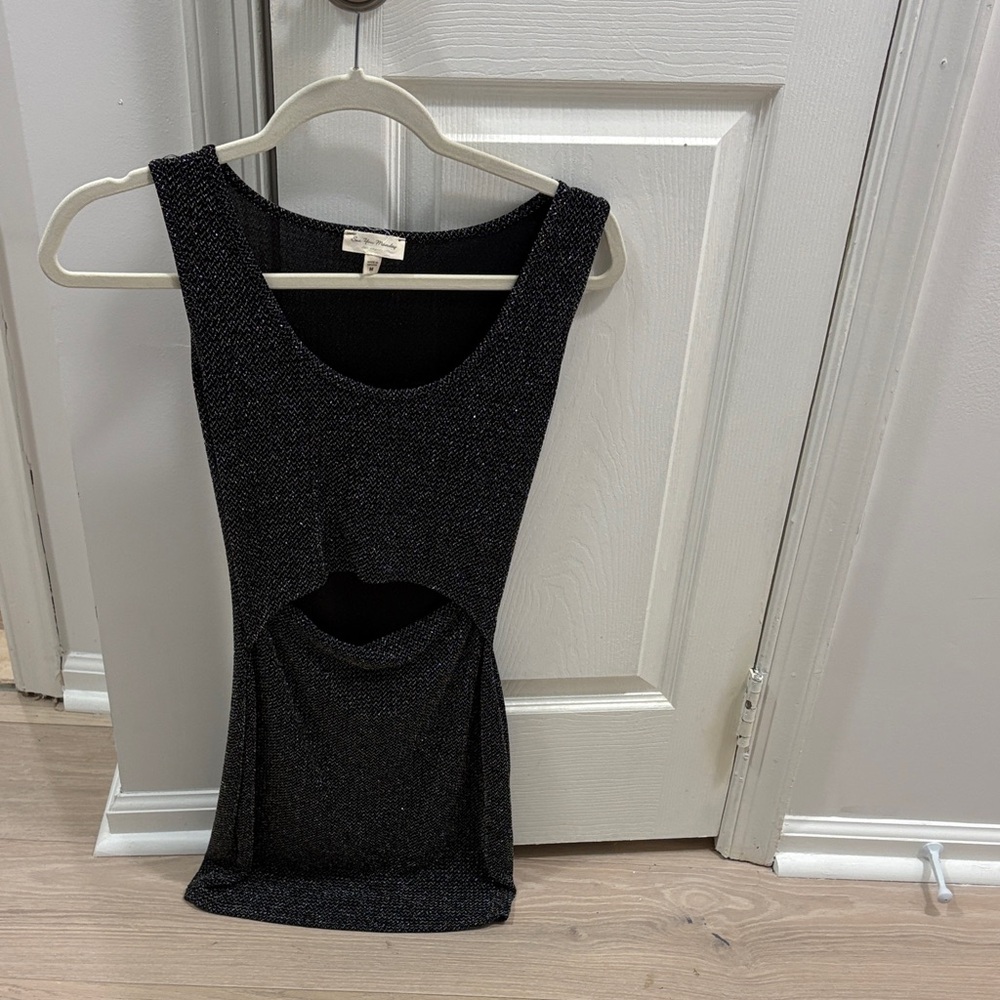 See You Monday Black Mini Dress